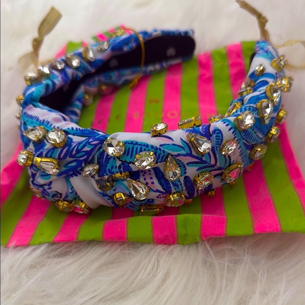 Lele Sadoughi x Lilly Pulitzer Multi Crystal Knotted Headband